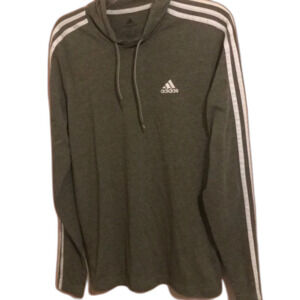 Adidas Aeroready Hoodie With Logo Mn's Sz Small Sage Green Draw String Closure